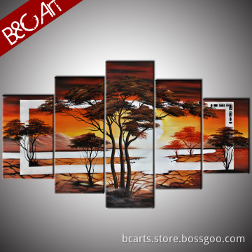 BC16-0010 Best Selling Handmade Beautiful Village Scenery Oil Painting